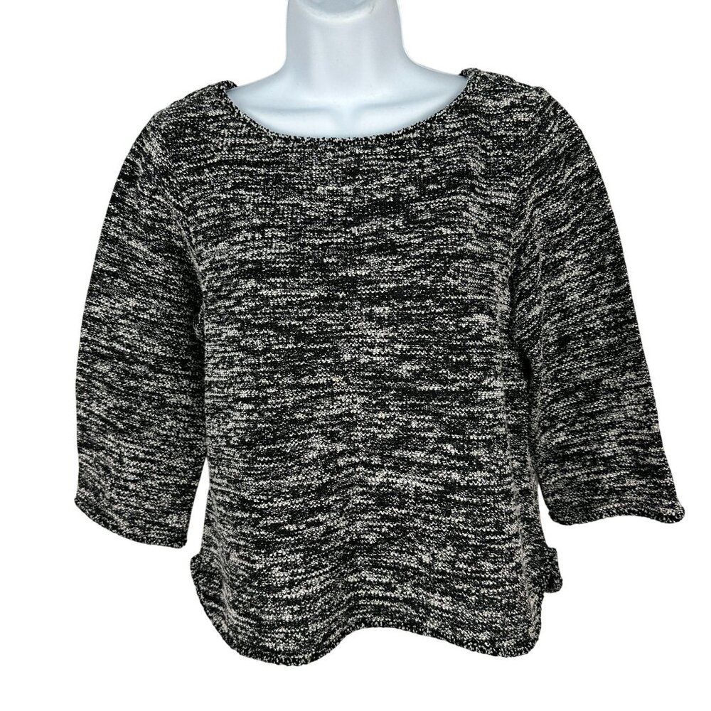Max Studio Womens Black & White Knit Sweater Size S Cotton/Polyester